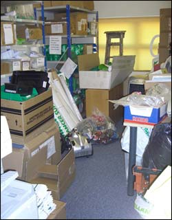 storage room before decluttering